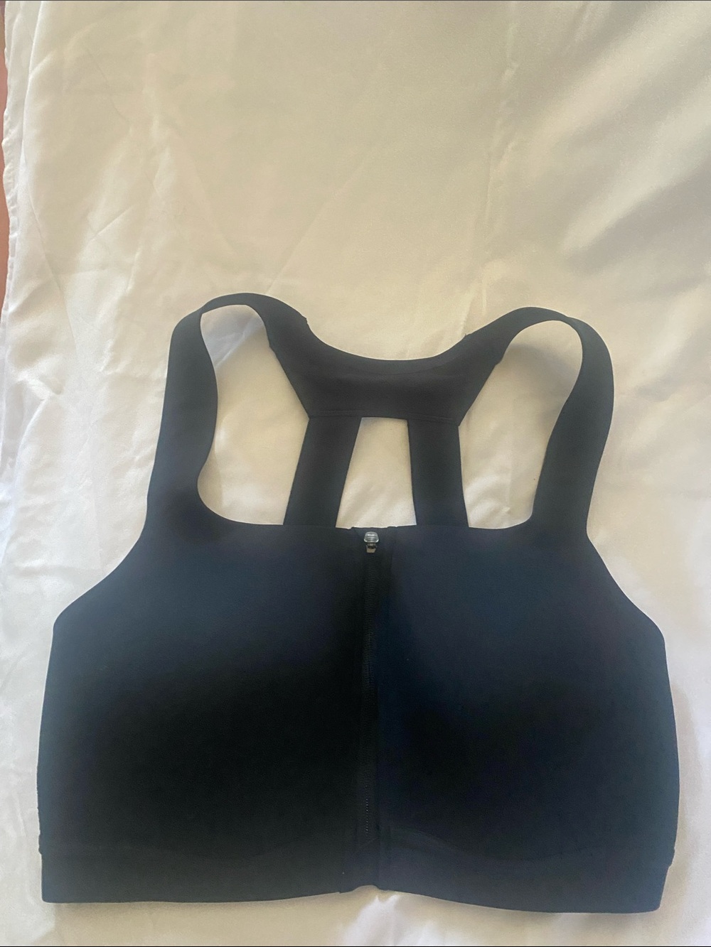 all in motion Black Front-Zip High-Impact Sports Bra